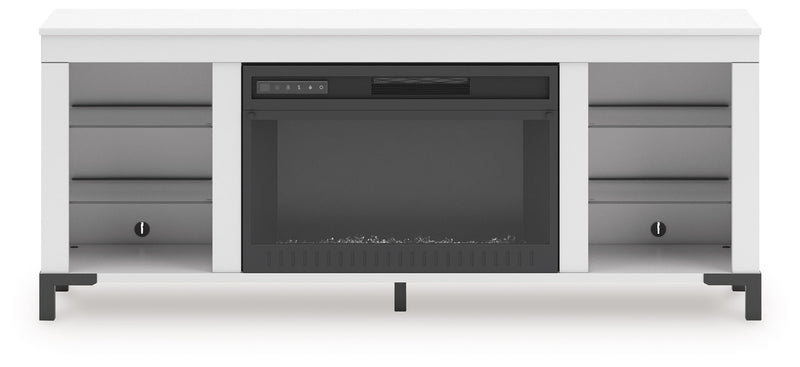 Brollevi - TV Stand With Fireplace - White