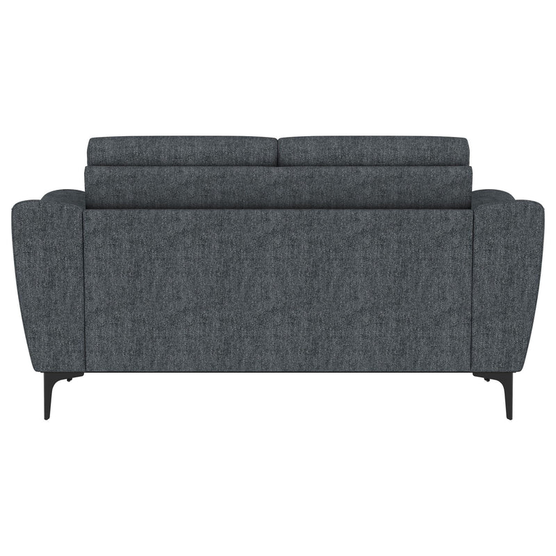 Nolan Upholstered Sloped Track Arm Loveseat Charcoal