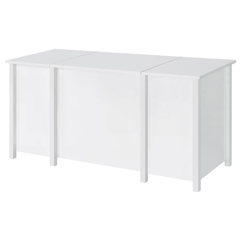 Dylan 60-inch 4-drawer Lift Top Office Desk White High Gloss