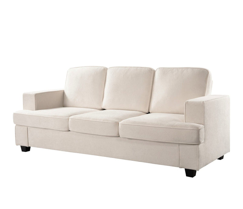 Modern Sofa, Comfortable 3 Seater Couch With Deep Seating, Loose Back Cushions, Wide Arms