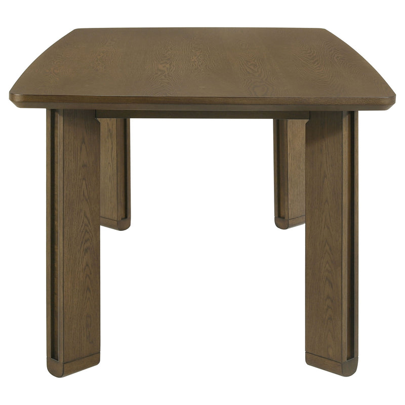 Crispin - 7 Piece Rectangular Dining Table Set With Upholstered Chairs - Brown