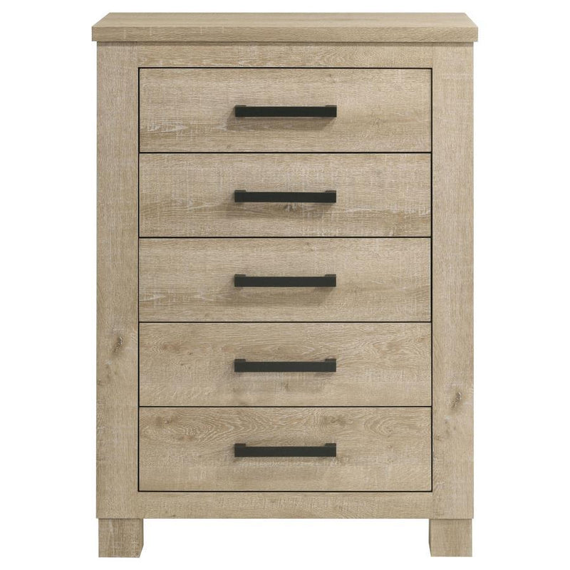 Oakglen - 5-Drawer Bedroom Chest Of Drawers - Weathered Oak