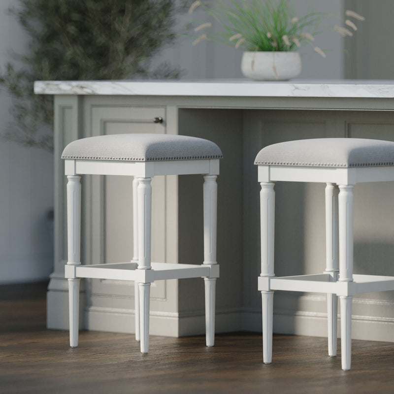 Square Stool With Upholstered Seat