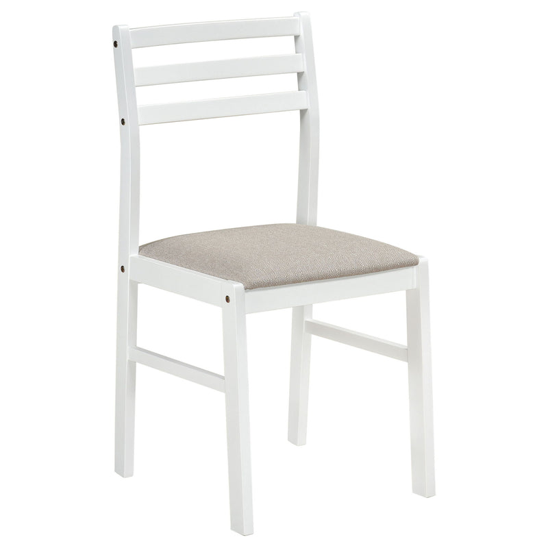 Cliff - 3 Piece Round Drop Leaf Dining Table Set With Ladderback Chairs - White