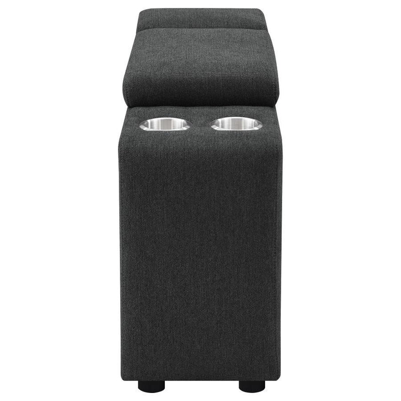 Collins - Upholstered Modular Storage Console - Dark Gray