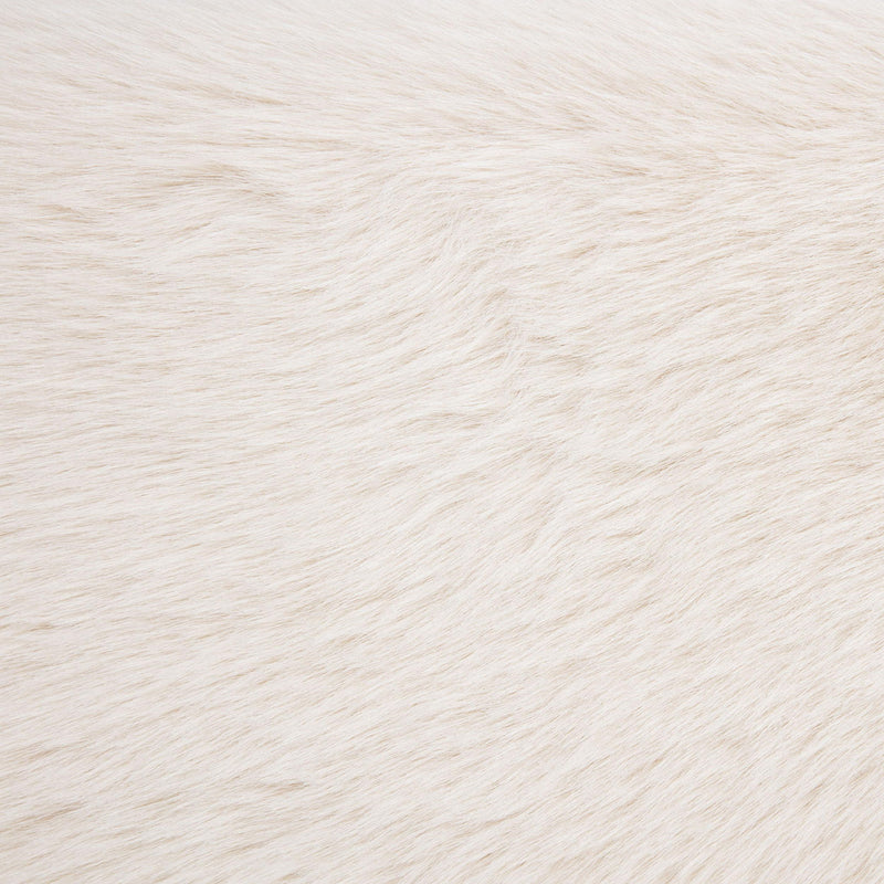 Rebecca Faux Fur Upholstered Queen Bed Cream