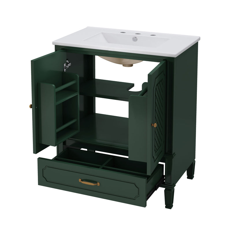 Bathroom Vanity With Sink, Soft Closing Door, Multi Functional Storage