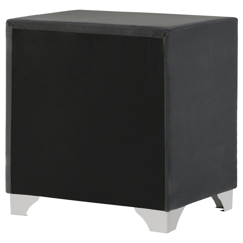 Upholstered 2 Drawer Nightstand With Accents
