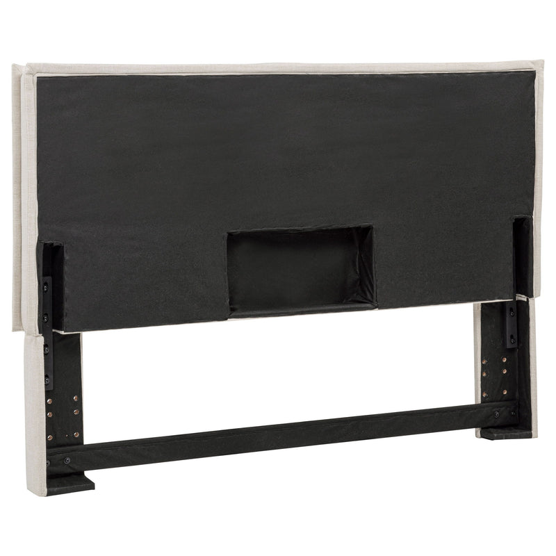 Queen / Full Size Upholstered Headboard With Flange Details - Sand