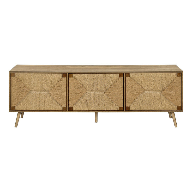 TV Stand, Storage Cabinet Console With Adjustable Shelf And Cable Management - Walnut