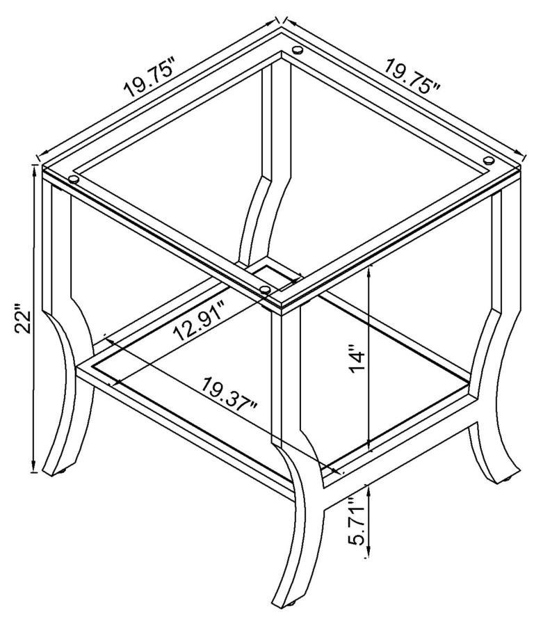 Saide - Rectangular Glass Top Table