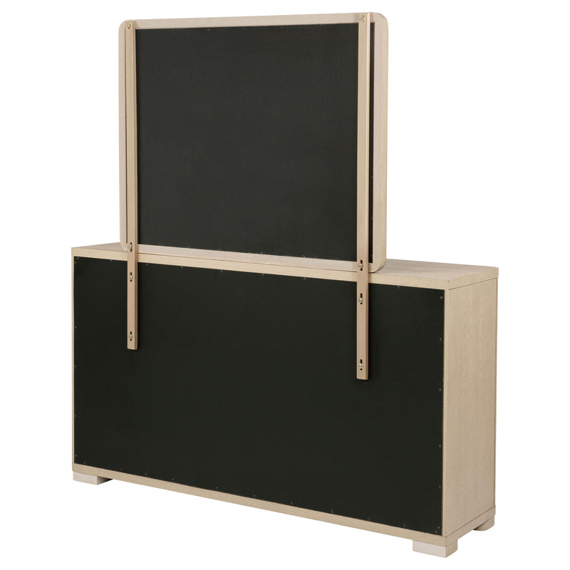 Mirador - 6 Drawer Dresser And Mirror Set - Light Oak