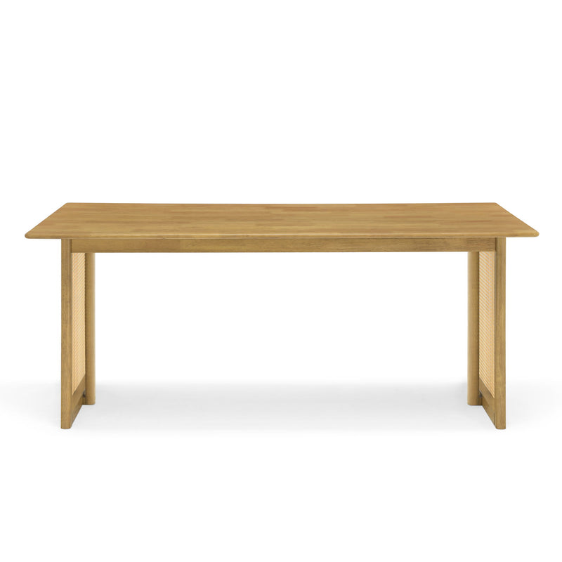 Dining Table With Rattan Accents
