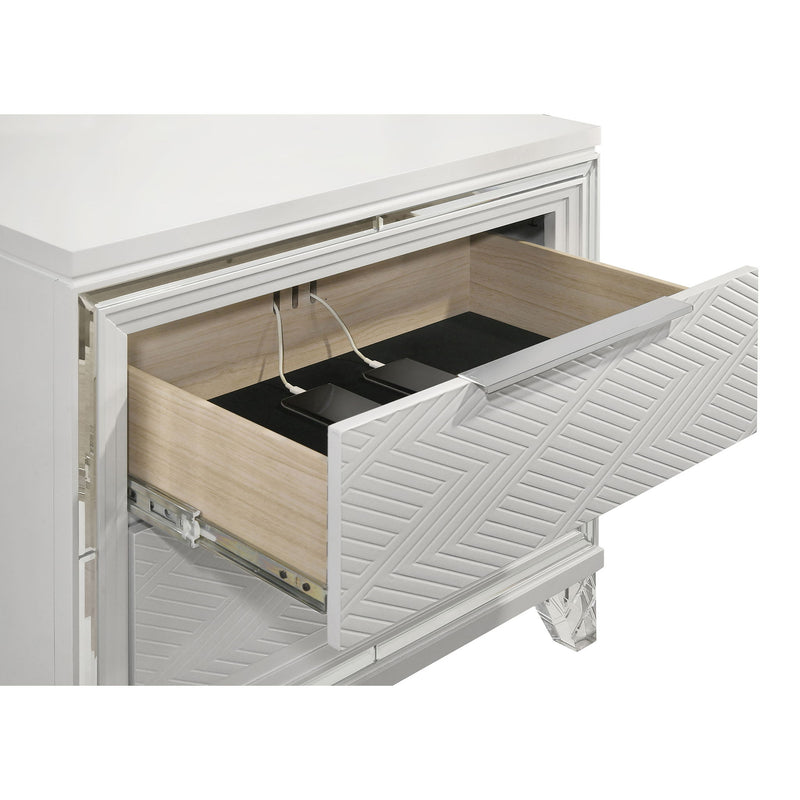 2 Drawer Nightstand With Accents - White