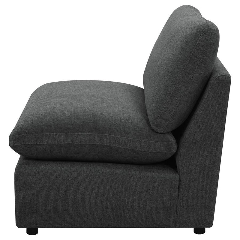 Collins - Modular Armless Chair - Dark Gray