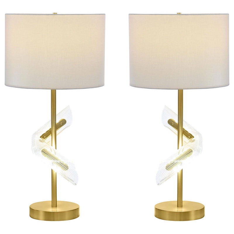 Kingsley 30-inch Drum Shade Table Lamp Gold (Set of 2)