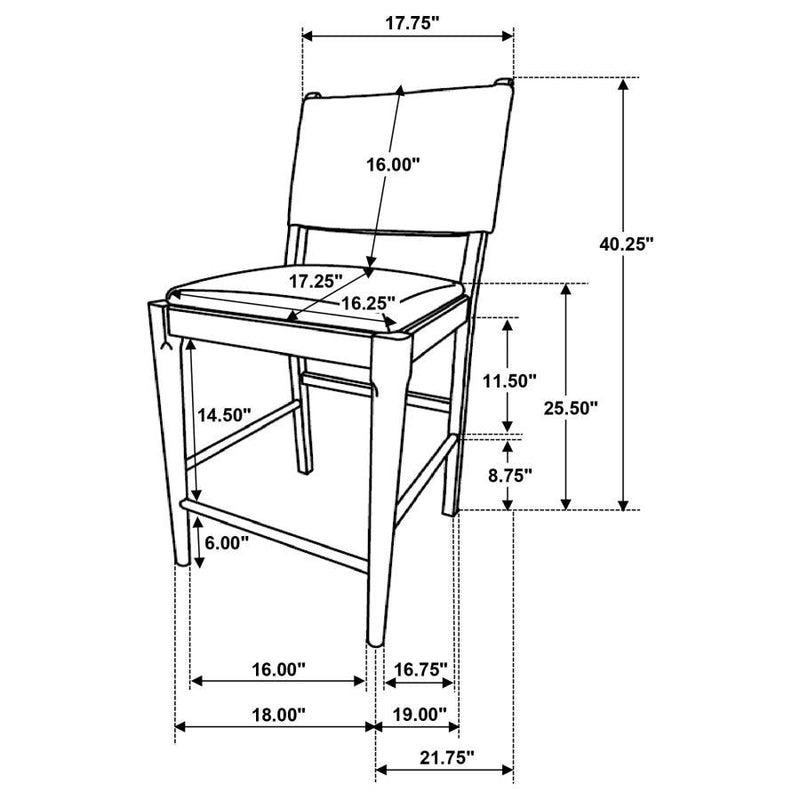 Ottowa - 5 Piece Round Counter Height Dining Room Set - Brown
