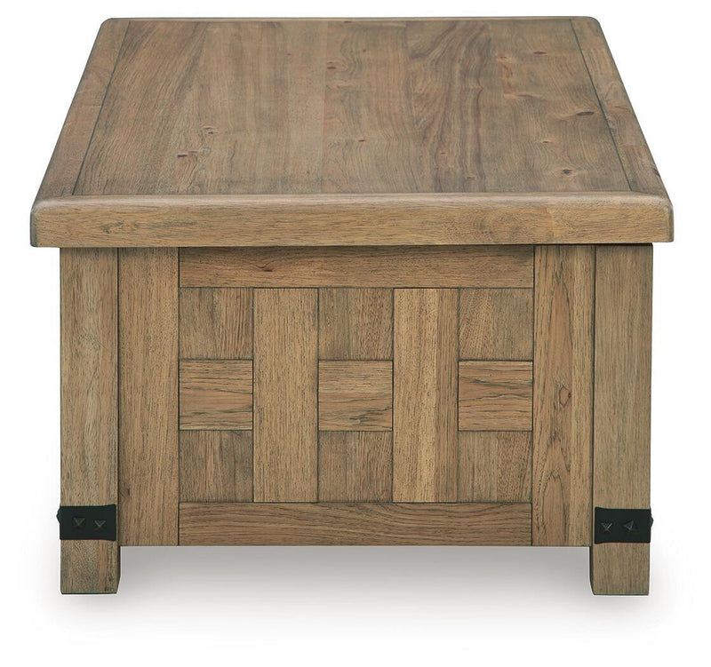 Ridgester - Lift Top Cocktail Table - Light Brown