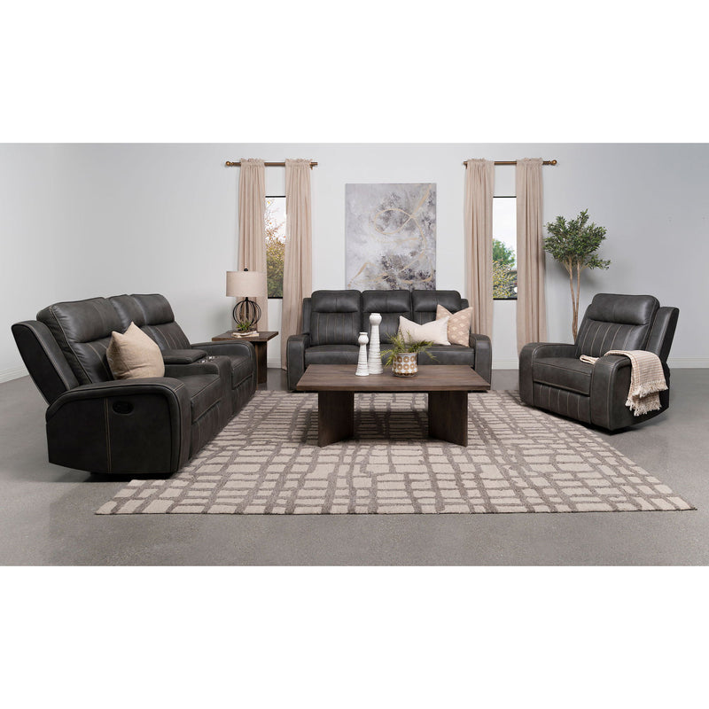 Forrest - Motion Reclining Sofa Comfort With Elegant Tufting And Wide Track Arms - Gray