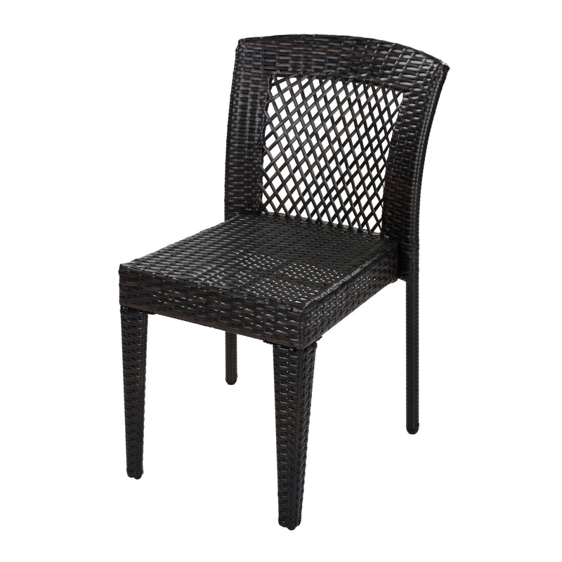 7 Piece Outdoor Dining Set With Table And 6 Chairs - Brown Multi