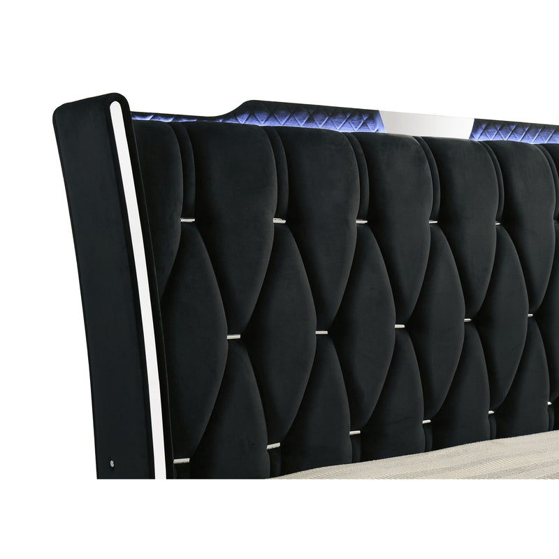Bedroom Set With LED Lighting And Charging Nightstand