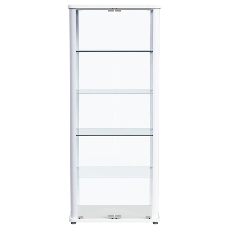 Aero 5-shelf Display Curio Cabinet with LED Lighting White
