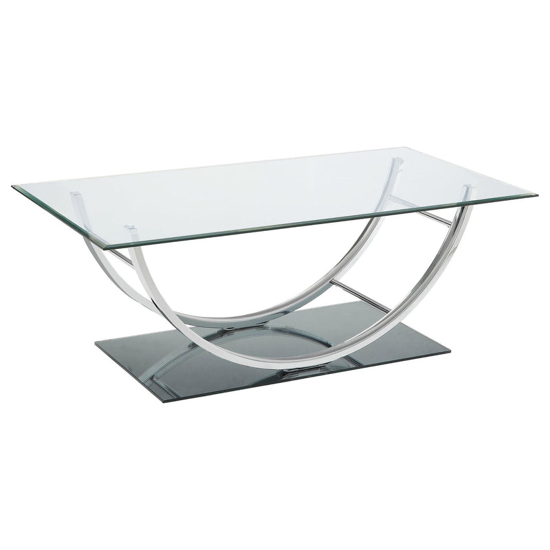 Danville 2-piece Glass Top Coffee and End Table Set Chrome