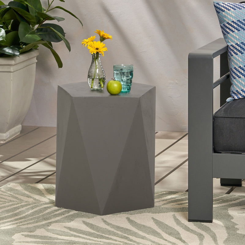 Side Table With Geometric Design