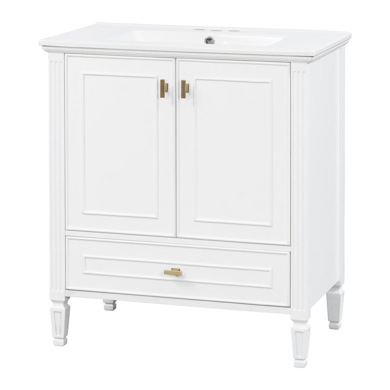 Freestanding Vanity With 1 Drawer & 2 Soft Close Doors With Door Mounted Storage