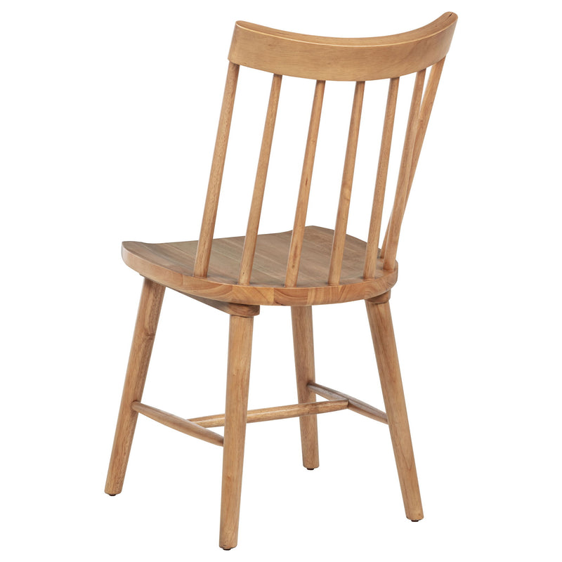 6 Piece Extension Leaf Dining Set With Expandable Table, Spindle Back Chairs And Bench - Natural