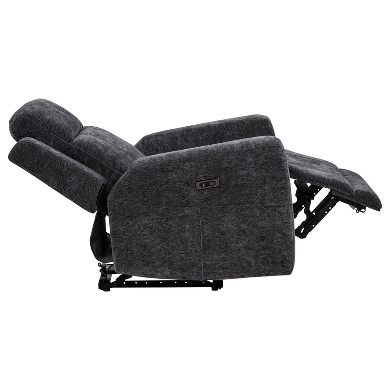 Kennett 3-piece Chenille Power Reclining Sofa Set Dark Grey