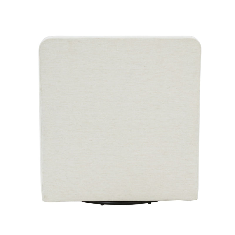 Tolland - Swivel Accent Chair With Antique Brass Nailhead Trim - Cream
