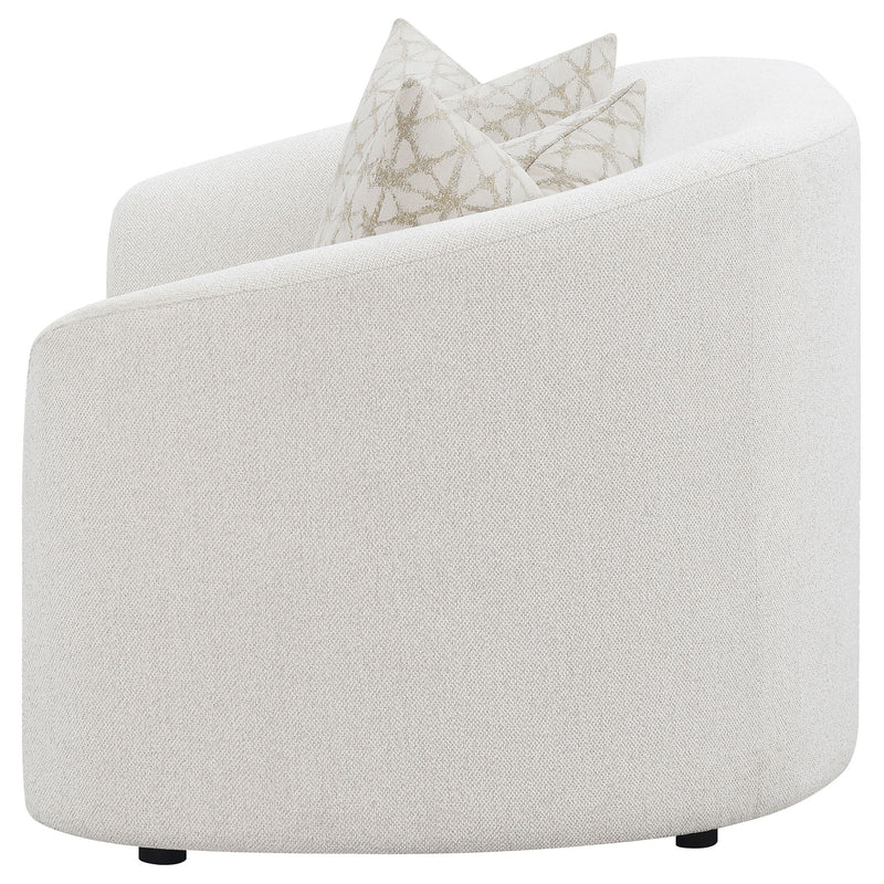 Rory - Sloped Arms Loveseat With Pillows - White