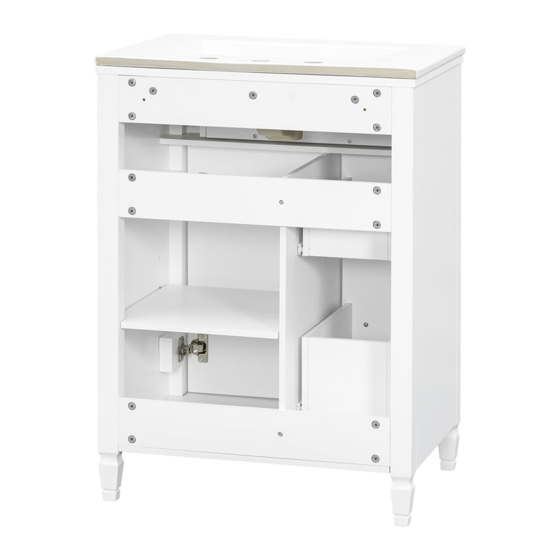 Freestanding Bathroom Vanity With Sink, Soft Close Door, Tip Out Drawer