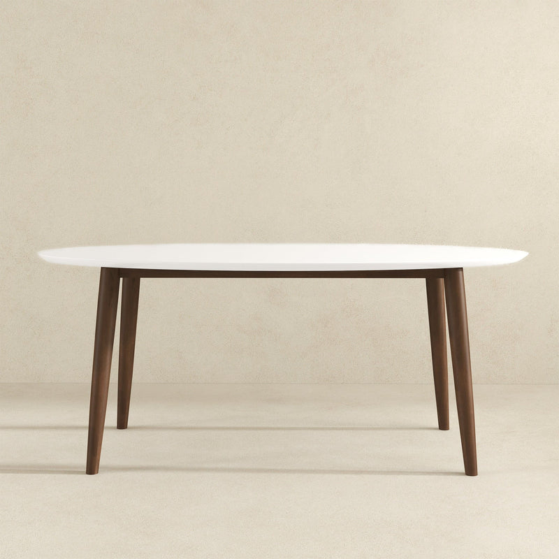Ada - Oval Dining Table And 4 Side Chairs - White