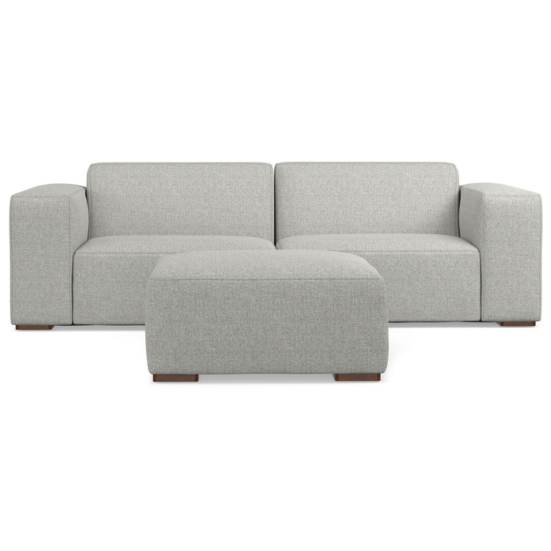 Rex - 2 Seater Sofa And Ottoman - Gray