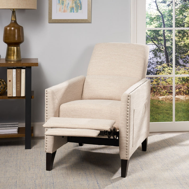 Kiersten - Contemporary Fabric Pushback Recliner