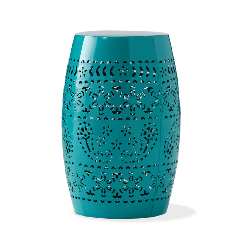 Outdoor Lace Cut Side Table - Teal