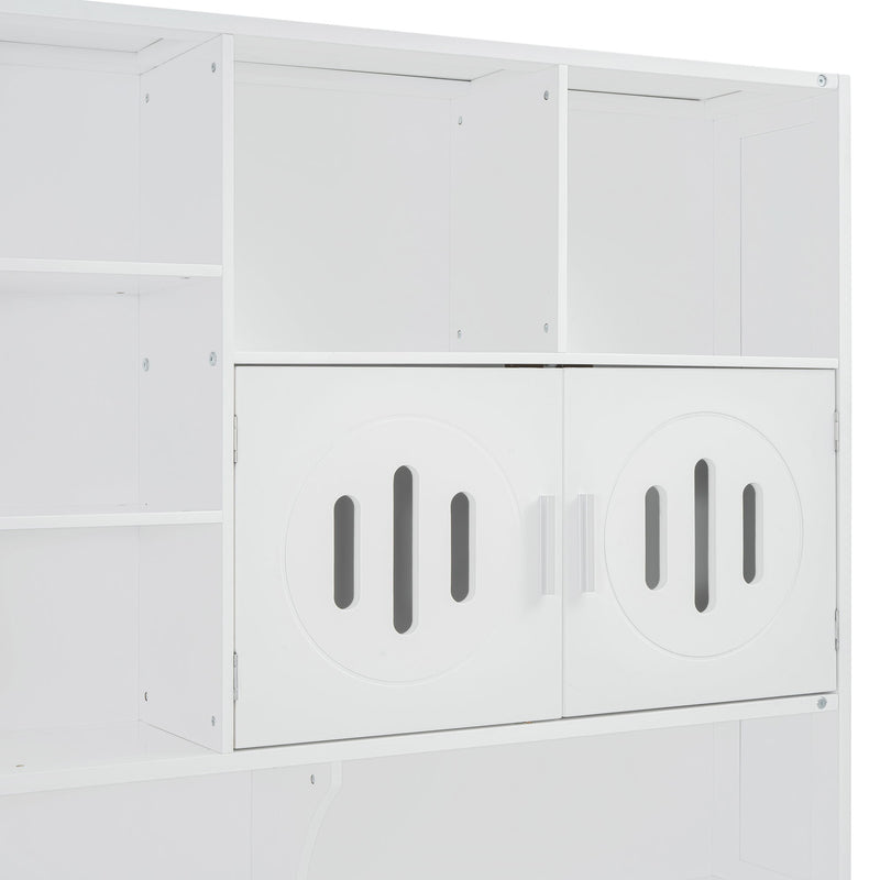 Daybed With All-In-One Cabinet And Shelf
