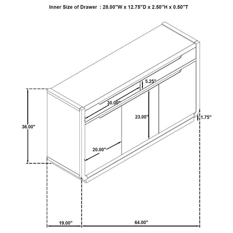 Leandro - 2-Drawer Dining Sideboard Server - Burnished Black