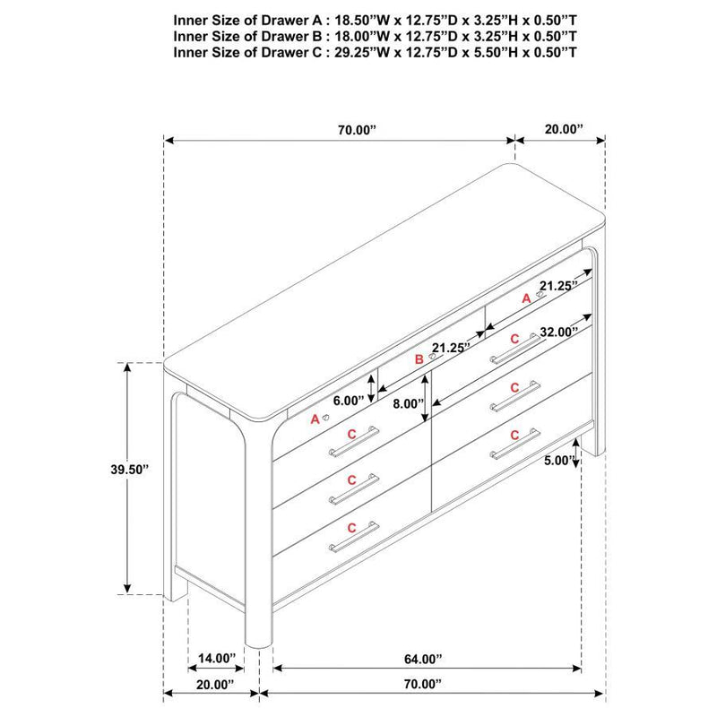 Solano - 9-Drawer Bedroom Dresser