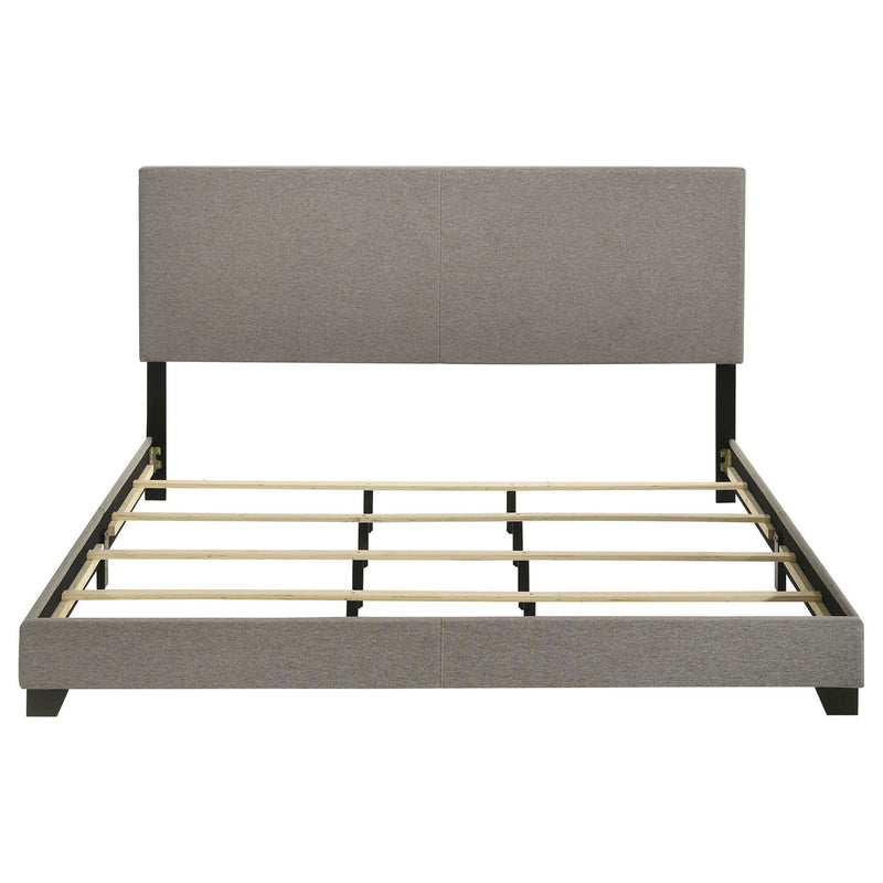 Dorian Fabric Upholstered Eastern King Panel Bed Taupe