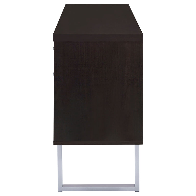 5 Drawer Credenza With Open Shelving - Cappuccino