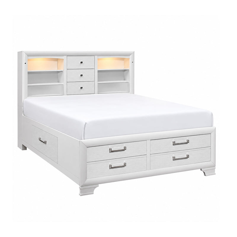 Civic - 5 Piece Storage Bedroom Set With Bookcase Headboard