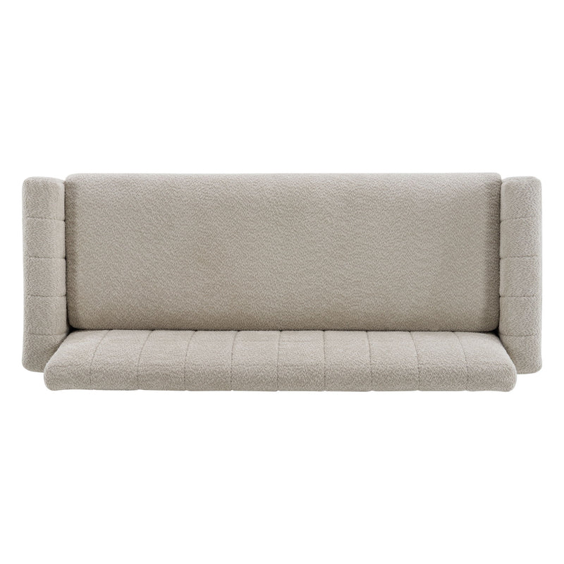 Modern Loveseat Sofa, 2 Seater With Square Arms For Living Room