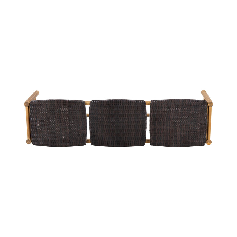 Cambria - Rustic 3 Seater Bench - Teak