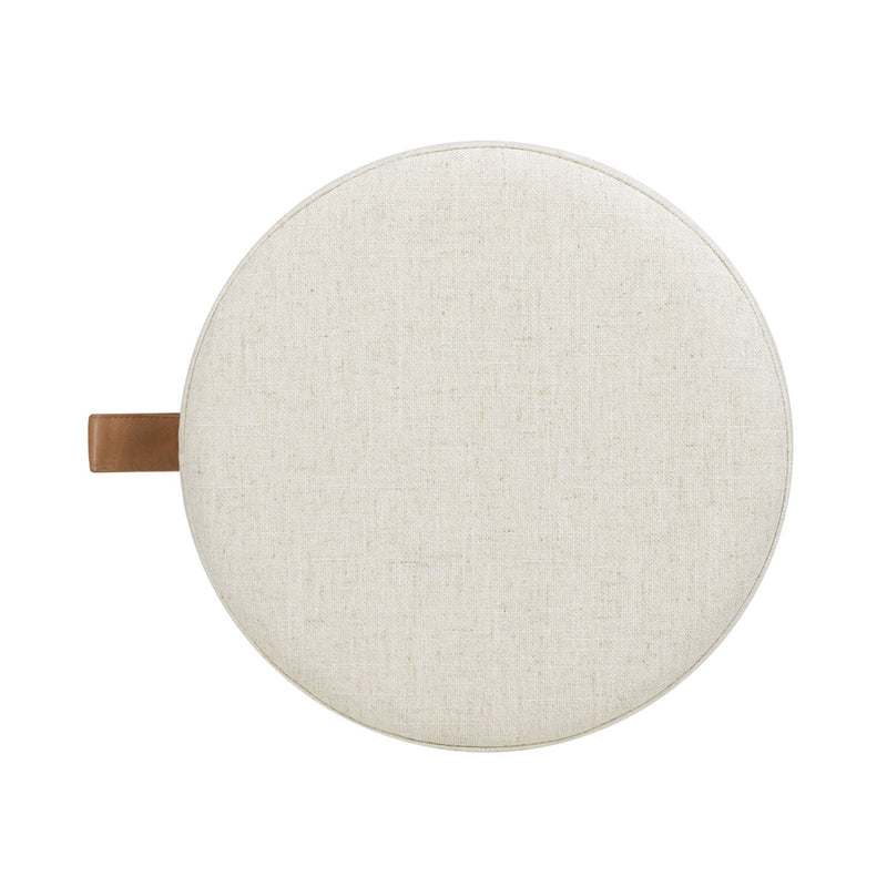 Brandy - Round Upholstered Storage Ottoman With Accent