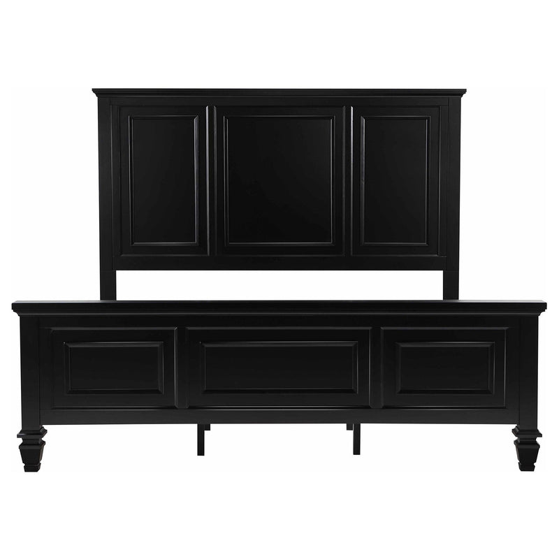 Sandy Beach 63-inch California King Wood Panel Bed Black