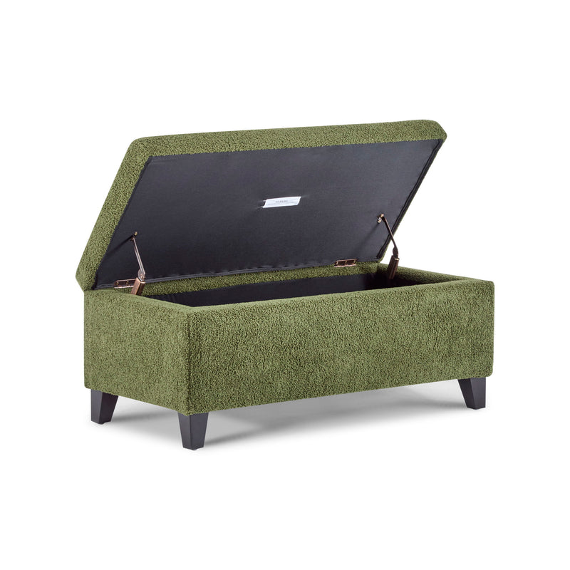 Storage Ottoman With Flip Top Lid - Retro Green