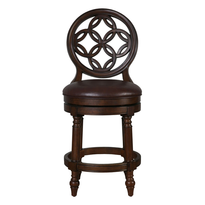 Stool With Back And Swivel Upholstered Seat